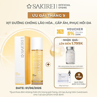 Xịt NMN và HA chống lão hóa, giúp cấp ẩm, phục hồi da Sakirei NMN Revitalize Treatment Spray 150ml