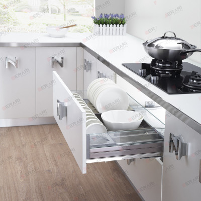 Giá đựng xoong nồi bát đĩa (Kệ bát đĩa Inox 304 thương hiệu Gerari hộp lắp thùng/cánh)