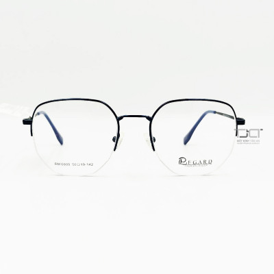 GỌNG KÍNH KIM LOẠI ĐA GIÁC, NỮA KHUNG UNISEX, CHÍNH HÃNG REGARD RM0009