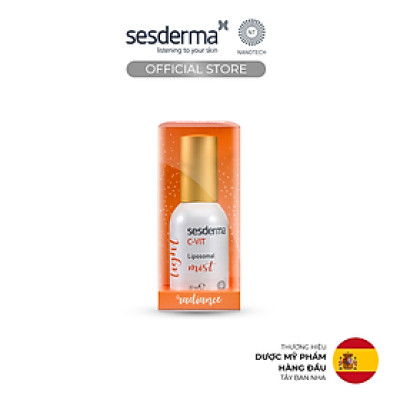 Xịt dưỡng cấp ẩm làm sáng da Sesderma C-Vit Liposomal Mist dành cho mọi loại da 30ml