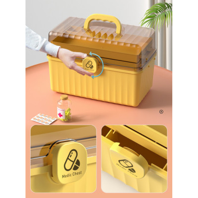 Hộp Đựng Thuốc, Lưu Trữ Thiết Bị Y Tế Gia Đình Đa Năng. Hộp Đựng Đồ Y Tế Khẩn Cấp, Phân Loại Thuốc Cỡ Lớn 3 Tầng Có Khóa