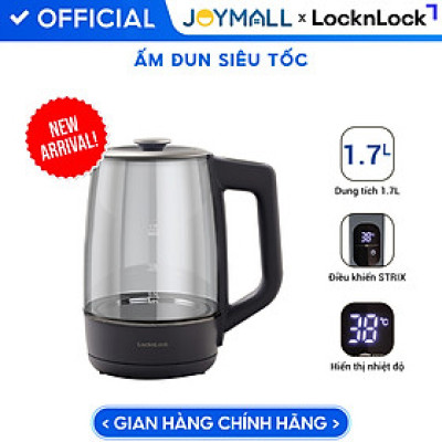 Ấm Đun Siêu Tốc Locknlock Smart Glow Glass Electric Kettle EJK276GRY 1.7L, Hàng Chính Hãng, 5 Mức Nhiệt - JoyMall