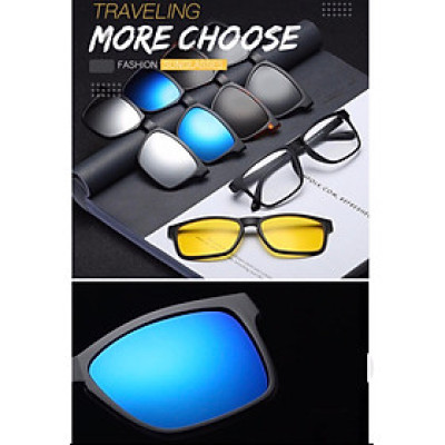 Kính Cận Râm, Kính Râm Cận, Bộ Kính Mắt Vuông Basic Nhiều Tròng Đa Năng