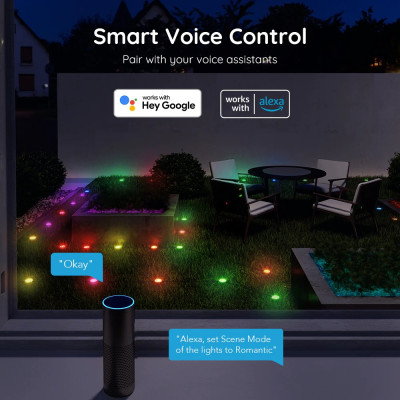 Đèn chiếu sáng sân vườn, cỏ chống nước IP65 Govee RGBIC Wi-Fi & Bluetooth Outdoor Ground Lights H7050 | Kích thước 11m