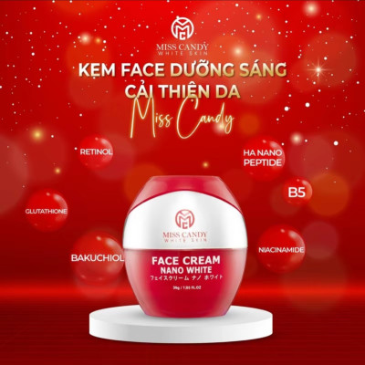 Bộ 5 Sản Phẩm Trắng Da Mờ Thâm, Sạm, Nám, Tàn Nhang MISS CANDY Gồm: Serum HA Peptide 30ml + Kem Nám Sâm Nhung Hoàng Kim 25g + Kem Dưỡng Trắng Da Face Nano 30g + Kem Chống Nắng Dưỡng Trắng Da 50g + Nước Hoa Hồng Tái Sinh Làn Da 120ml - Gia Tuệ House
