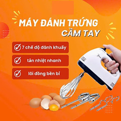 Máy Đánh Trứng Cầm Tay 7 Cấp Độ Siêu Khỏe – Đánh Kem, Trộn Bột, Tạo Bọt Nhuyễn Đều Dễ Dàng