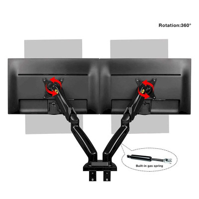 Giá Treo 2 Màn Máy Tính Gắn Bàn Đa Năng Nhập Khẩu North Bayou F160 (17-27 inch)