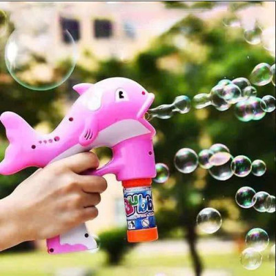 Đồ Chơi Bắn Bong Bóng Cá Heo Kèm 2 Lọ Xà Phòng Nguồn 3 Pin Aaa