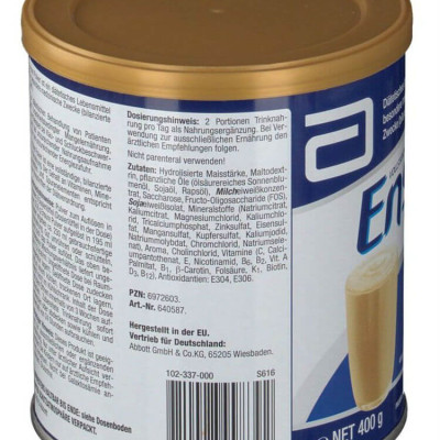 Sữa bột Ensure Vanille-Geschmask, Ensure Đức cho người lớn tuổi, giúp hồi phục sức khỏe cho người gầy yếu, suy dinh dưỡng 400gr/hộp