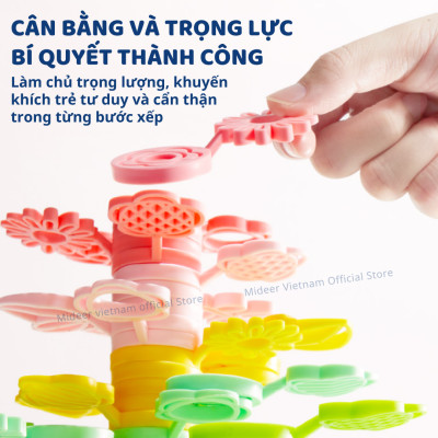 Đồ chơi cân bằng xếp hình khối hoa lá Mideer Educational Balance Blocks- Strack a Tree