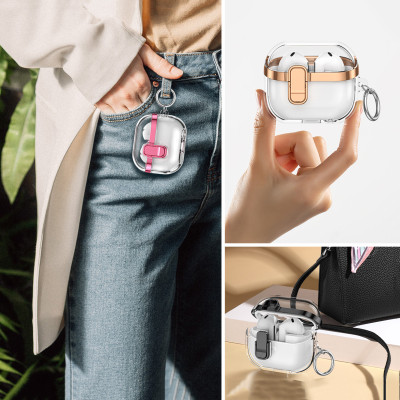 Bao Case Ốp Viền Mạ Có Khóa Chống Thất Lạc Rơi Tai Nghe cho Samsung Galaxy Buds 3 / Buds 3 Pro - Hàng Chính Hãng