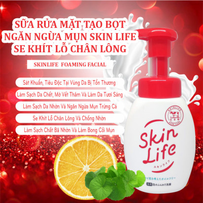 Sữa Rửa Mặt Tạo Bọt Skinlife Cow Facial Wash Pump Ngăn Ngừa Mụn Chai 160mL (Combo 160ml và Set 24ml)
