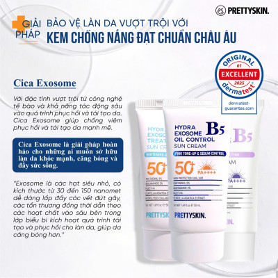Kem Chống Nắng Cho Da Treatment Cấp Ẩm, Dưỡng Trắng PrettySkin Hydra B5 Exosome Treatment Sun Cream Hàn Quốc 50ml