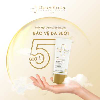 Kem Chống Nắng SPF50 PA+++ có kết hợp dưỡng ẩm ban ngày cho da dầu DERMEDEN chống lão hóa mờ đốm nâu 4 trong 1 50ml