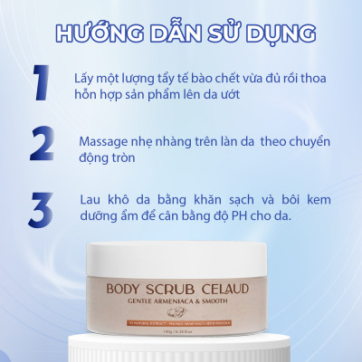 Combo kem dưỡng trắng da body và tẩy tế bào chết Celaud