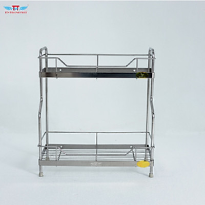 Kệ gia vị 2 tầng inox 304 Tín Thành Phát – Đựng chai lọ, đồ dùng bếp gọn gàng, bền đẹp