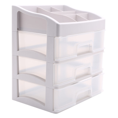 Kệ đựng mỹ phẩm, đồ trang điểm nhựa 4 tầng trong suốt kích thước 27x24x16 cm
