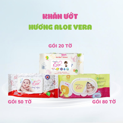COMBO 10 Khăn ướt baby ENJOY mềm mại, dưỡng ẩm, tiện dụng, đạt chuẩn sức khỏe SGS - Gói 20/50/80 tờ