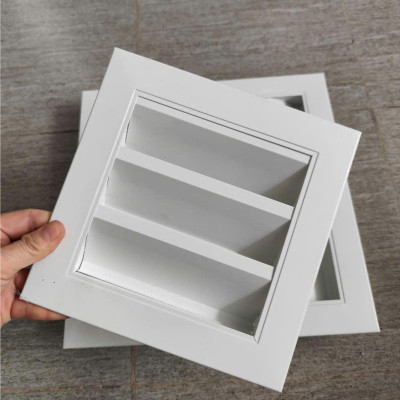 Cửa gió chớp nan Z 300x300mm kèm lưới chắn côn trùng lắp ngoài trời tránh hắt mưa