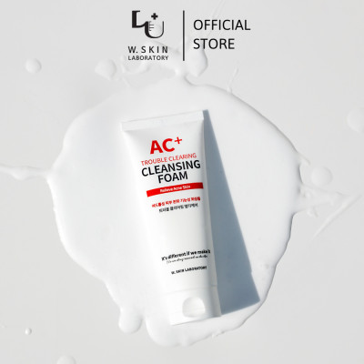 Sữa rửa mặt cho da dầu mụn W.Skin Laboratory AC+ TROUBLE CLEARING CLEANSING FOAM (150ml) xuất xứ Hàn Quốc {Có tem phụ nhập khẩu chính ngạch}