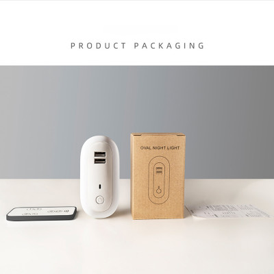 Đèn ngủ Oval cắm điện 10 cấp độ sáng có remote - đèn ngủ thông minh - hẹn giờ - 2 cổng USB sạc nhanh mới 2021 