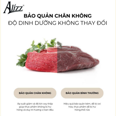 Máy Hút Chân Không ALIZZ Hoàn Toàn Tự Động Máy Đóng Gói Thực Phẩm Khử Trùng Bằng Tia Cực Tím Máy Niêm Phong Thực Phẩm Tặng Kèm 10 Túi Hút PaKaSa - Hàng chính hãng 