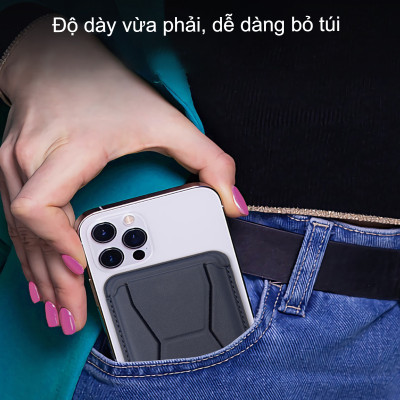 Case đựng thẻ dán mặt sau điện thoại Choetech PC0003 kiêm giá đỡ từ tính - Hàng chính hãng