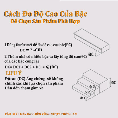 CẦU ĐI XE MÁY GHÉP ĐÔI INOX . kt 60x80