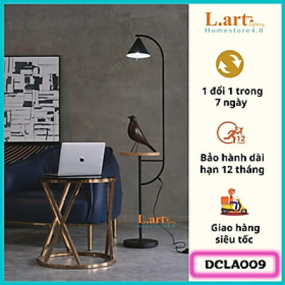 Đèn sàn phòng khách đèn đứng decor kèm bàn gỗ tiện lợi sang trọng DCLA009