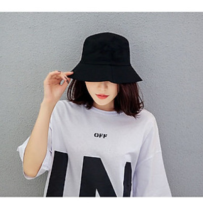 Mũ BUCKET trơn đen, thời trang unisex