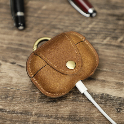 Bao Case Da Ngựa Khóa Tròn cho Airpods Pro 2 - Hàng Chính Hãng