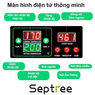 Máy ép dầu ăn thực vật 2 đầu kép đa năng thương hiệu Mỹ cao cấp Septree B02S Plus - Công suất 1900W - Hàng nhập khẩu