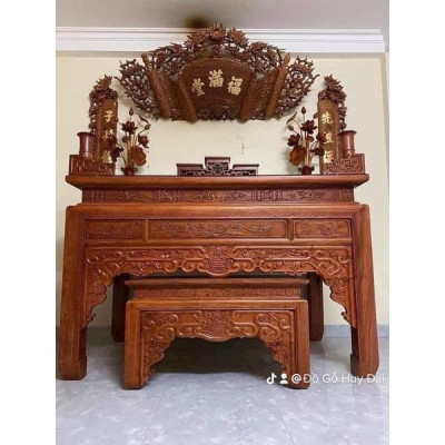 bộ bàn thờ gỗ hương đá 157cm