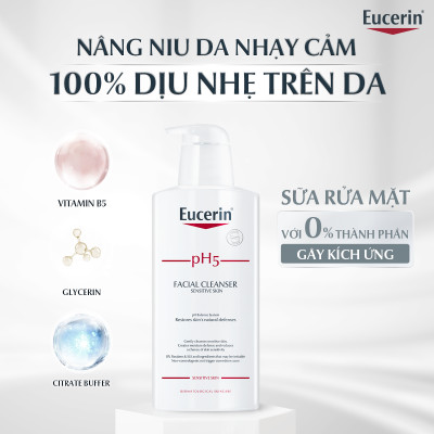 Sữa rửa mặt không gây kích ứng cho da nhạy cảm Eucerin pH5 Facial Cleanser 400ml