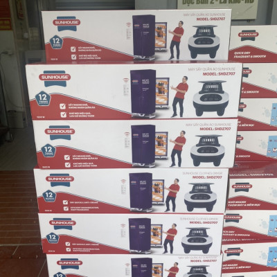 Máy sấy quần áo Sunhouse SHD2707 có điều khiển từ xa, đèn UV diệt khuẩn, sấy 15kg quần áo - Hàng chính hãng