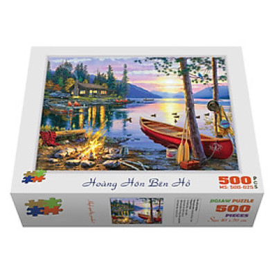 Bộ tranh xếp hình cao cấp 500 mảnh ghép – Hoàng Hôn Bên Hồ