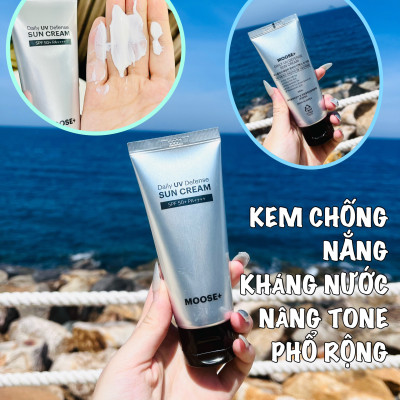Kem chống nắng moose+ nâng tông dưỡng trắng da trọng lượng 50gam hạn dùng 2026