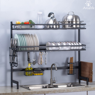 Kệ Để Bát Thông Minh, Giá Kệ Để Chén Bát Đũa Đa Năng Chọn Size (65/85/95/125cm – 1 tầng/2 tầng) – Thép Carbon Không Gỉ - Sơn Tĩnh Điện Cao Cấp Siêu Bền – Chống Bám Bụi Chính Hãng