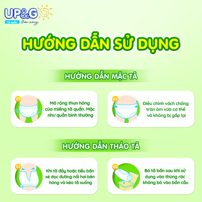 Tã/ Bỉm Quần Em Bé Siêu Mỏng Up&Go Lõi Nén 2mm Siêu Mềm Mại, Siêu Khô Thoáng, Siêu Thấm Hút Size S/M/L/XL