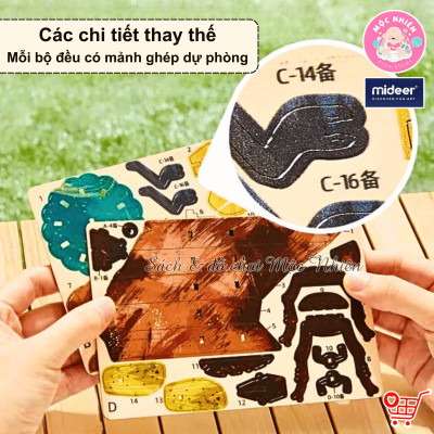 Mô hình lắp ghép gỗ Mideer Wooden 3D Puzzle, đồ chơi 3D sáng tạo cho bé