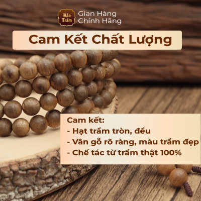 Vòng Trầm Hương 12.0ly – 16 Hạt – Cao Cấp | Bảo Trầm – Trầm Hương Tự Nhiên, Thơm Thanh Nhẹ, Mang Lại May Mắn & Bình An