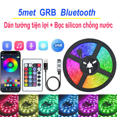 Cuộn Dây Đèn LED 5M Kết Nối Bluetooth Trang Trí, Trang Trí Phòng, Dán Tường, Bàn Máy Tính, Tạo Không Gian Quay Video , Chụp Ảnh, Kèm Remote