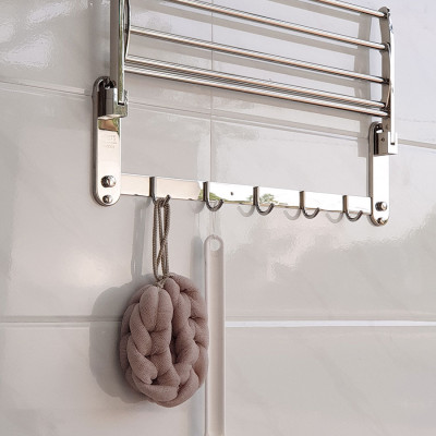 Kệ treo khăn tắm Inox SUS 304 đa chức năng Eurolife EL-B7 (Trắng bạc)