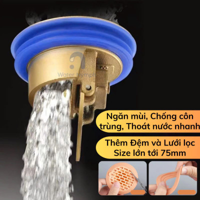 Bộ 2 Nắp Đậy Cống Thoát Nước Bằng Đồng – Giải Pháp Ngăn Mùi Hôi, Côn Trùng Xâm Nhập Loại Tốt