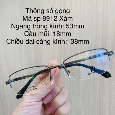 Gọng kính titanium 8912 8915 8917 8918 nửa khung thời trang nam siêu nhẹ siêu bền OURESS