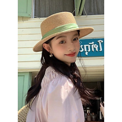 Nón đi biển mũ rộng vành vành bằng đai xanh chất liệu cói chống nắng thoáng mát thời trang Hàn Quốc  Chất liệu cói  Kiểu dáng thời trang chống nắng đi biển dạo phố du lịch là sản phẩm hoàn hảo cho những ai yêu thích phong cách thời trang Hàn Quốc.