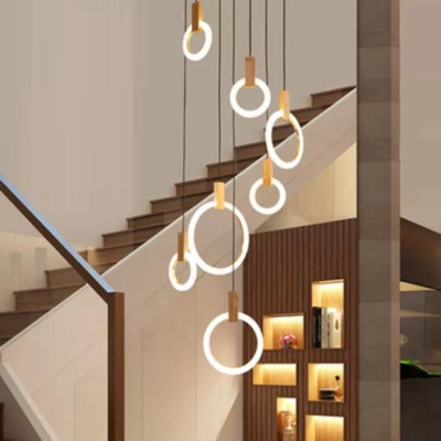 Đèn thả thông tầng hình tròn, đèn thả tô điểm lối cầu thang, đèn trang trí, đèn trần, đèn decor HTK_026 DT