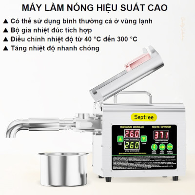 Máy ép dầu ăn thực vật chuyên dụng gia đình thương hiệu Septree T2S công suất 1000W - Trục ép dài 236mm - Hàng chính hãng (Bảo Hành 12 Tháng)