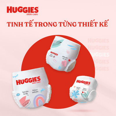 Tã/bỉm quần HUGGIES SKINCARE MEGA JUMBO size L 96+8 miếng