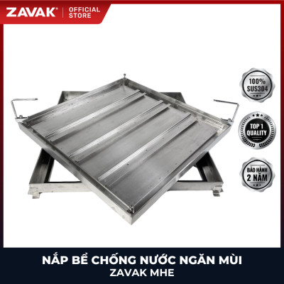 Nắp bể ngầm Zavak MHE-60 KT60x60cm, chống nước, ngăn mùi, lát gạch 1.2cm, chịu tải xe 1.2tấn, inox 304